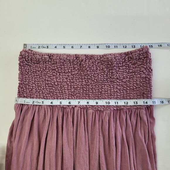 Out From Under Tessa Convertible Tube Dress Skirt Womens M Pink Mauve Smocked - Picture 11 of 13